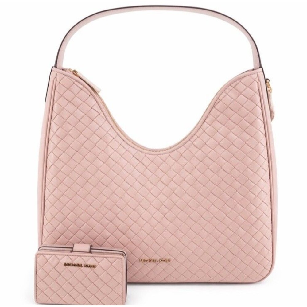 NWT Michael Kors Jet Set Hobo Bag + Wallet Powder Blush $826 Retail Set